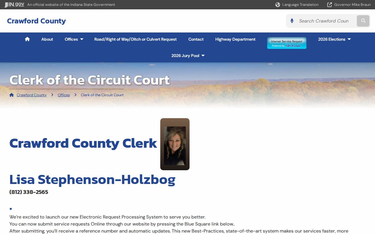 Crawford County Clerk of the Circuit Court office page
