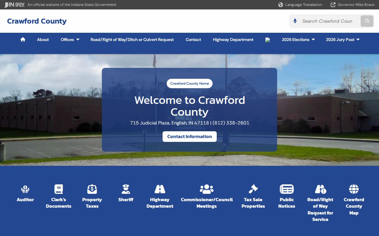 Official Crawford County Indiana government home page