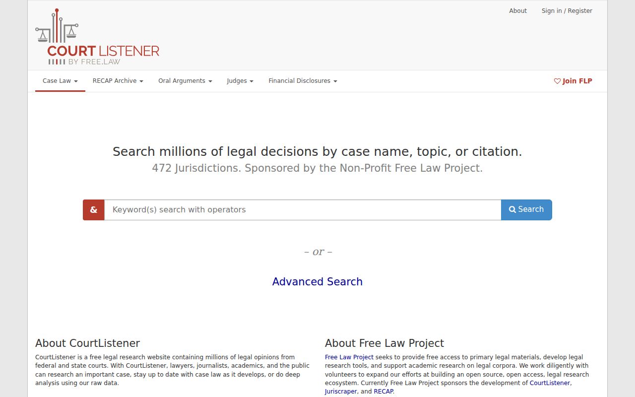 CourtListener RECAP federal court record search