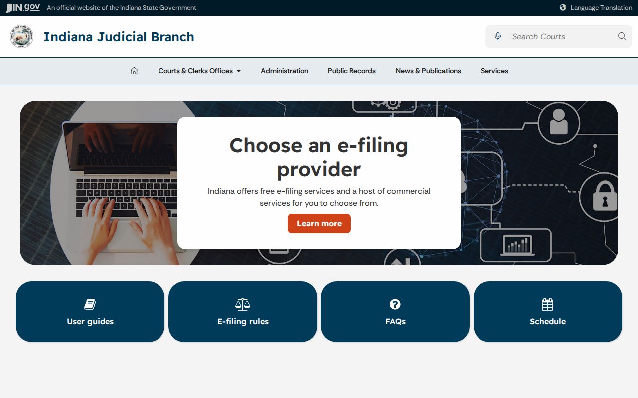Indiana e-filing information for Milltown-related Crawford cases