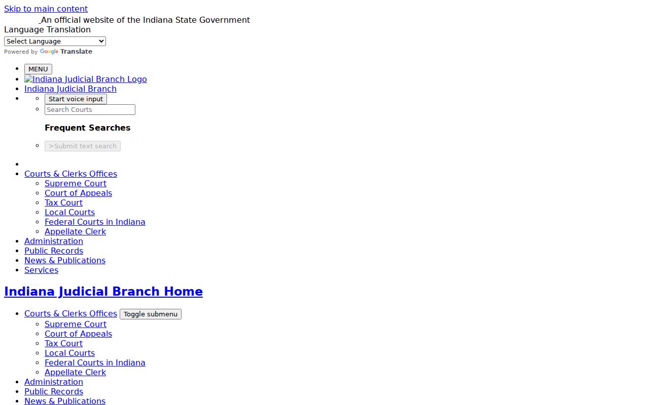 Official Indiana MyCase search tips